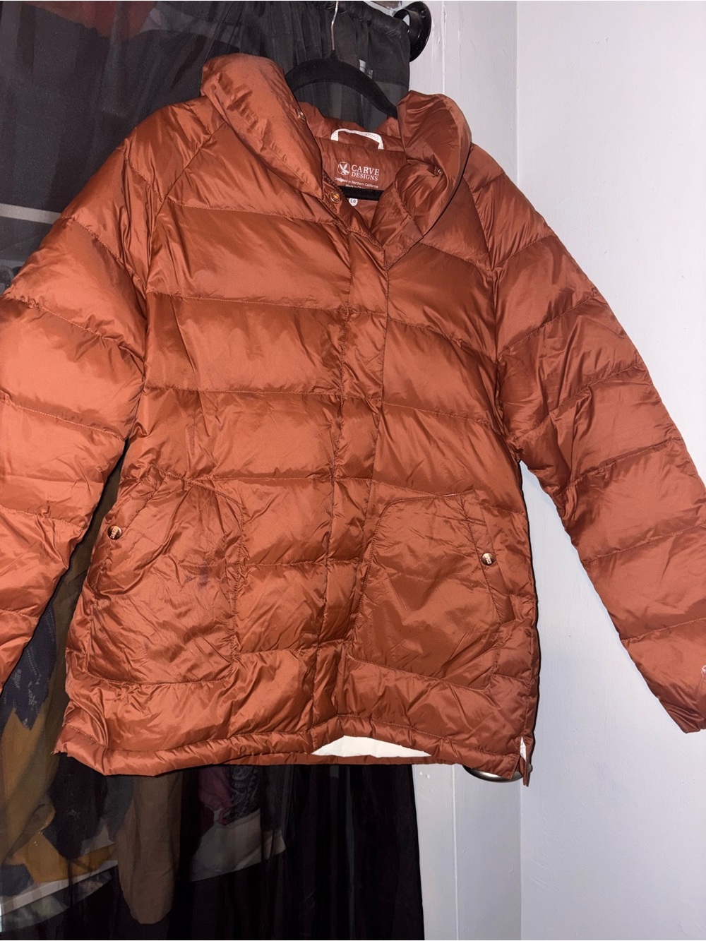 Carve Designs Womens Puffer Jacket - Rust Orange